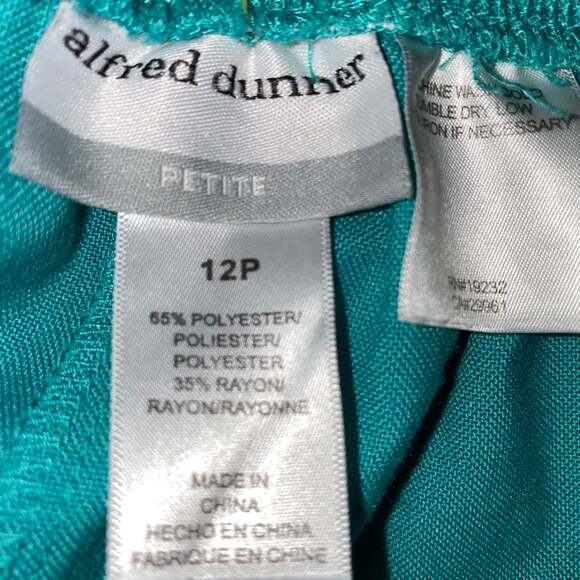 Alfred Dunner Pants Elastic Waist with two front pockets size 12 petite blue - Picture 4 of 6